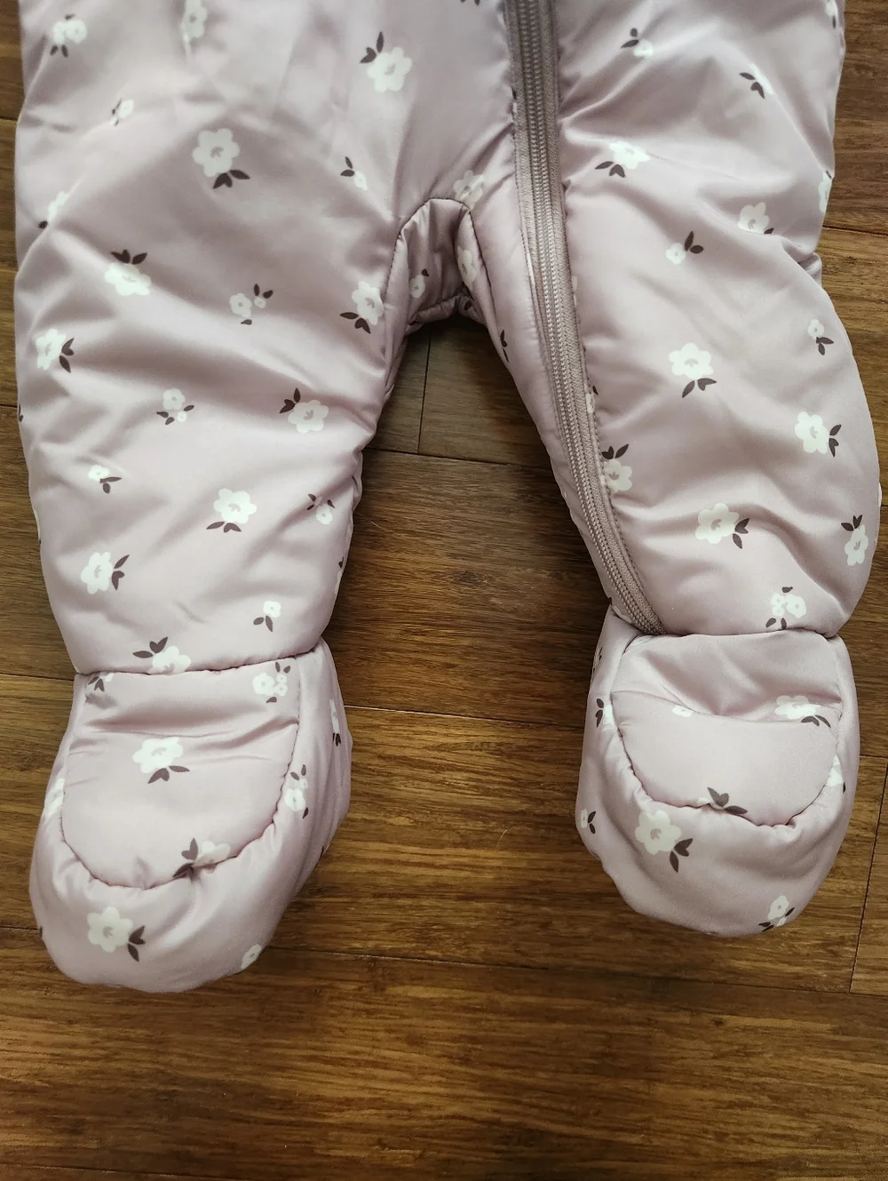 Girls Pink Sherpa Lined One-Piece Water Resistent Snowsuit Jumpsuit, 6-9 Months